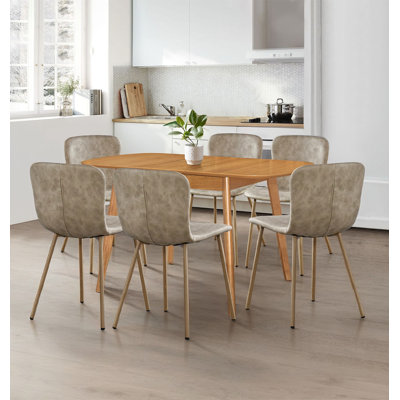 Balani 6 -Person Butterfly Leaf Dining Set