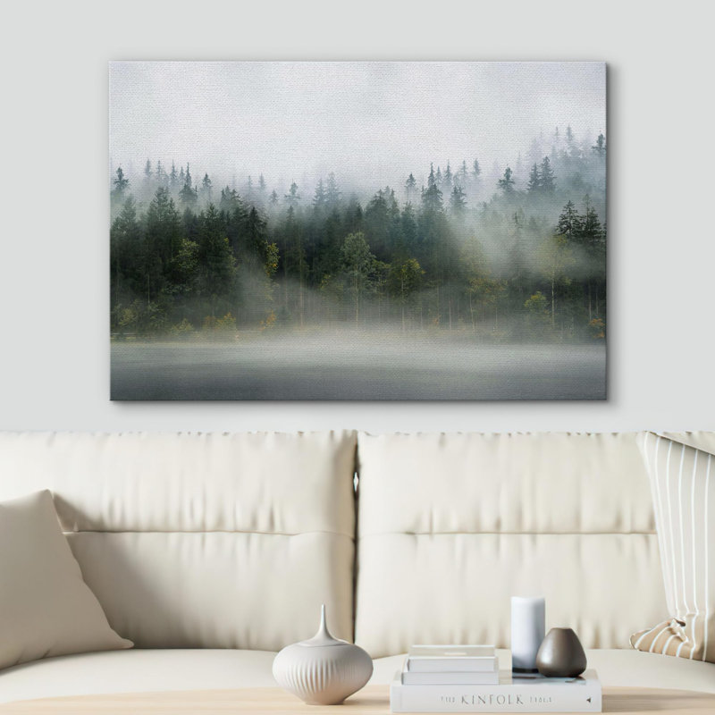 «Tranquil Forest Mist Enchanting Trees In Morning Fog» sur toile, H 24 po x l 36 po