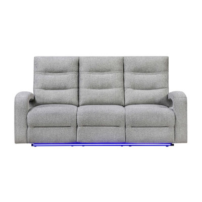 Canapé inclinable électrique Isolé gris avec éclairage DEL et style transitionnel