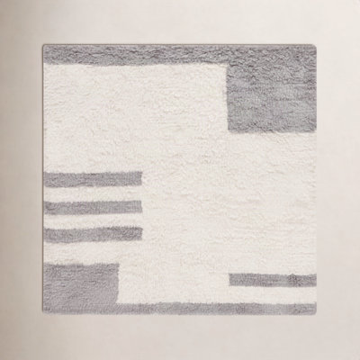 Beamer Gray Ivory Hand-Woven Flatweave Rug