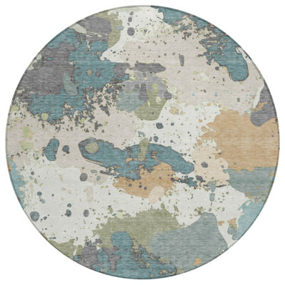 Machine Washable Indoor/Outdoor Husby ACN2217 Modern Rug