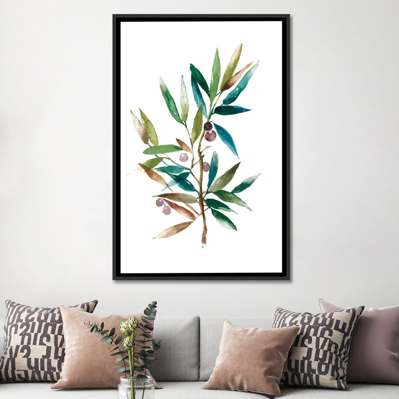 Olive Branch II par Asia Jensen - Estampe numérique sur toile tendue avec châssis, H 26 po x l 18 po x P 1,5 po, Pas de tapis