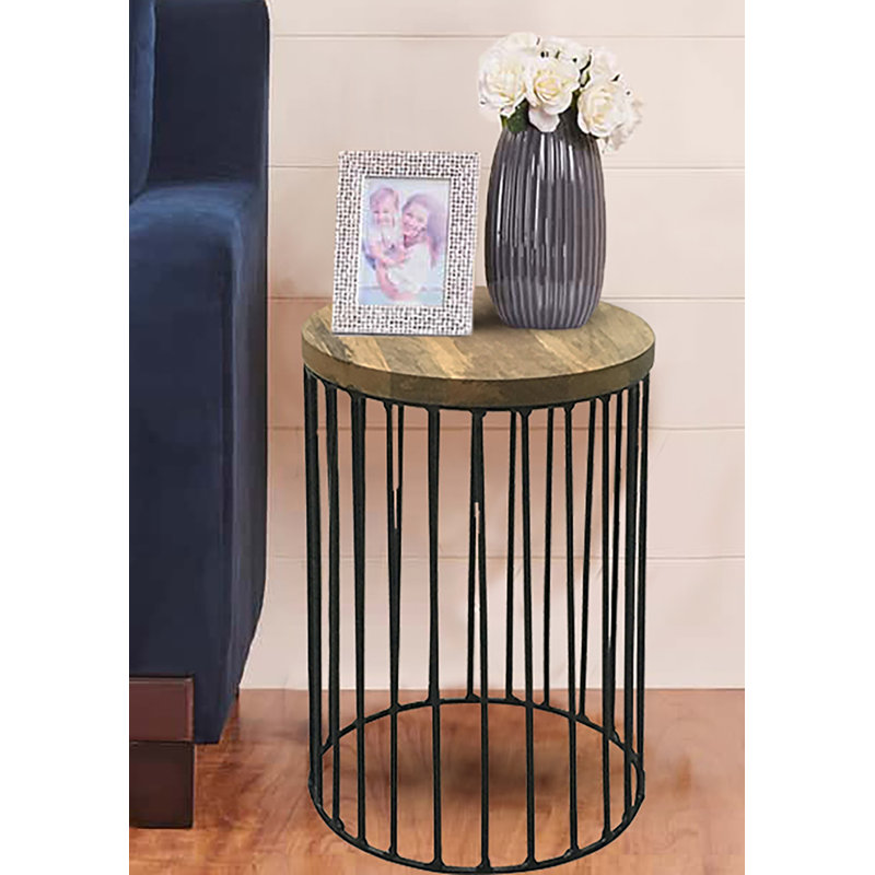 Lacey Solid Wood Pedestal End Table