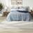 Reversible Modern Bedding Set With Breathable Blue Nylon Shell, Queen/full