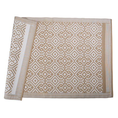 Tapis taupe/zone blanche Bratton