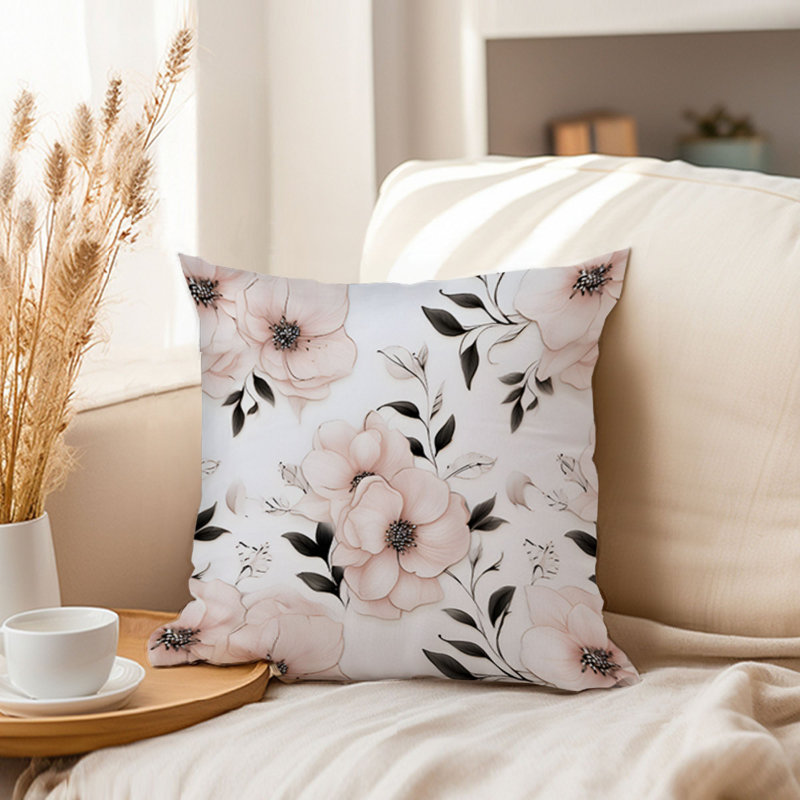 Floral Pink Flower Pattern II, 16"H x 16"W