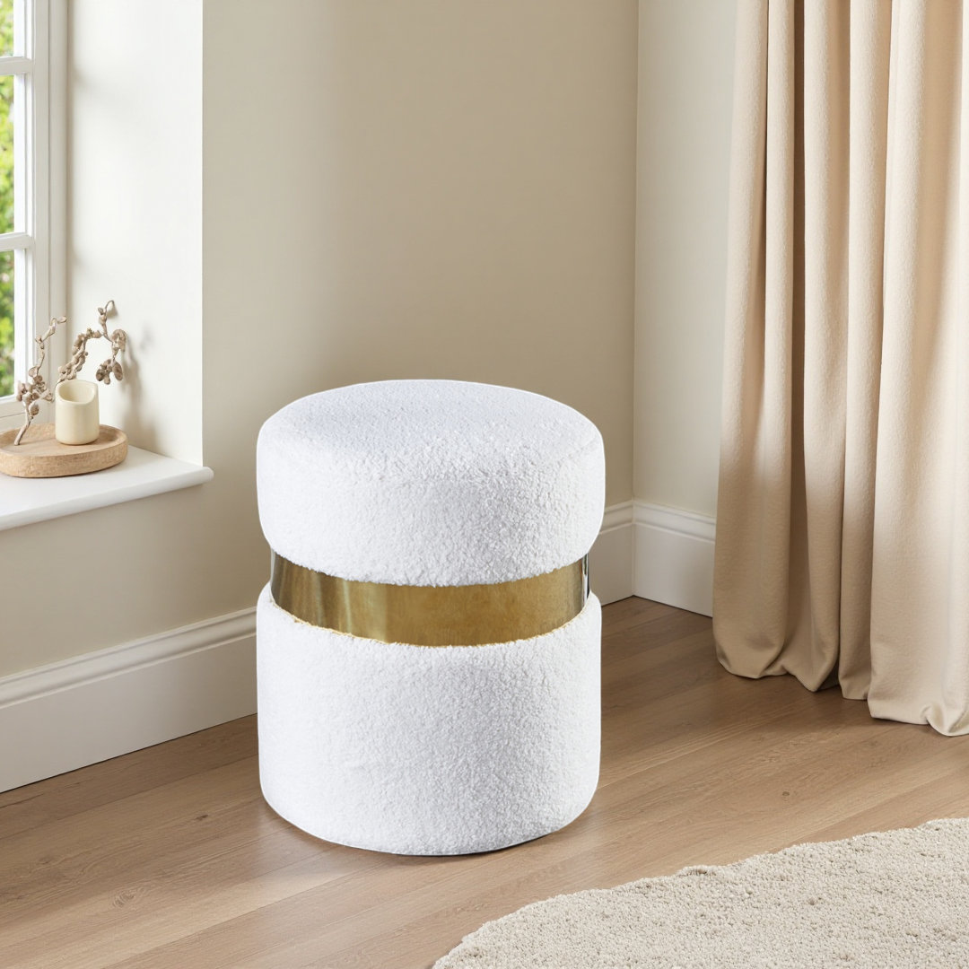 Piana Joselito 15'' Wide Velvet Round Ottoman Etta Avenue™ Body 