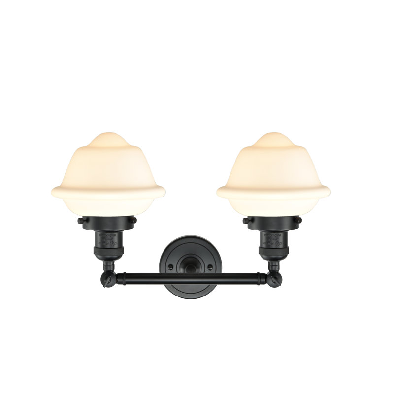 Gebhart 2 - Light Dimmable Vanity Light, Matte White Cased, 6 Watt Vinage LED Bulb, Matte Black