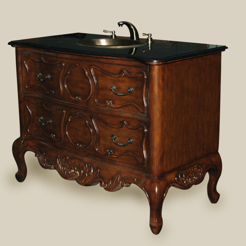 48'' Single Bathroom Vanity with Stone Top, Gold