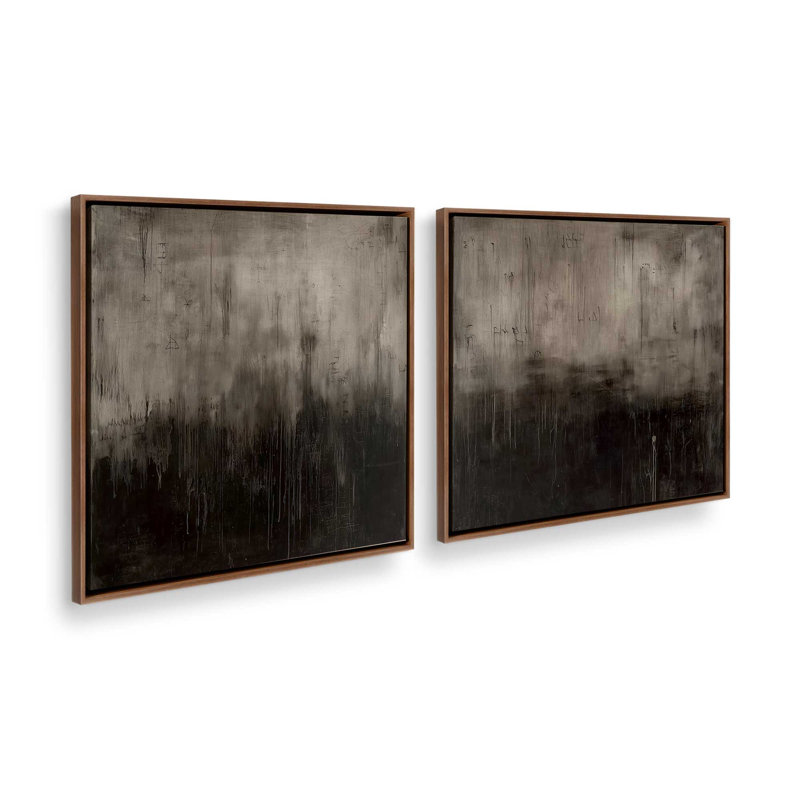Echoes of Shadow v2, ensemble de 2 impressions, Walnut Floater Frame, 12" x 12"