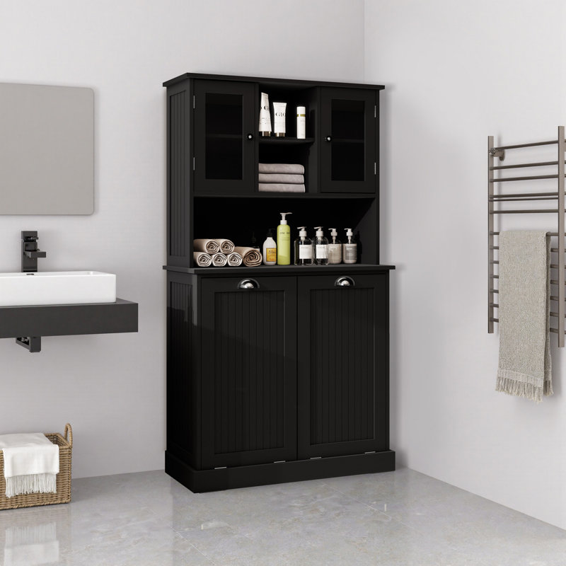 Armoire de salle de bain Aspasios, Noir, noir, noir, noir