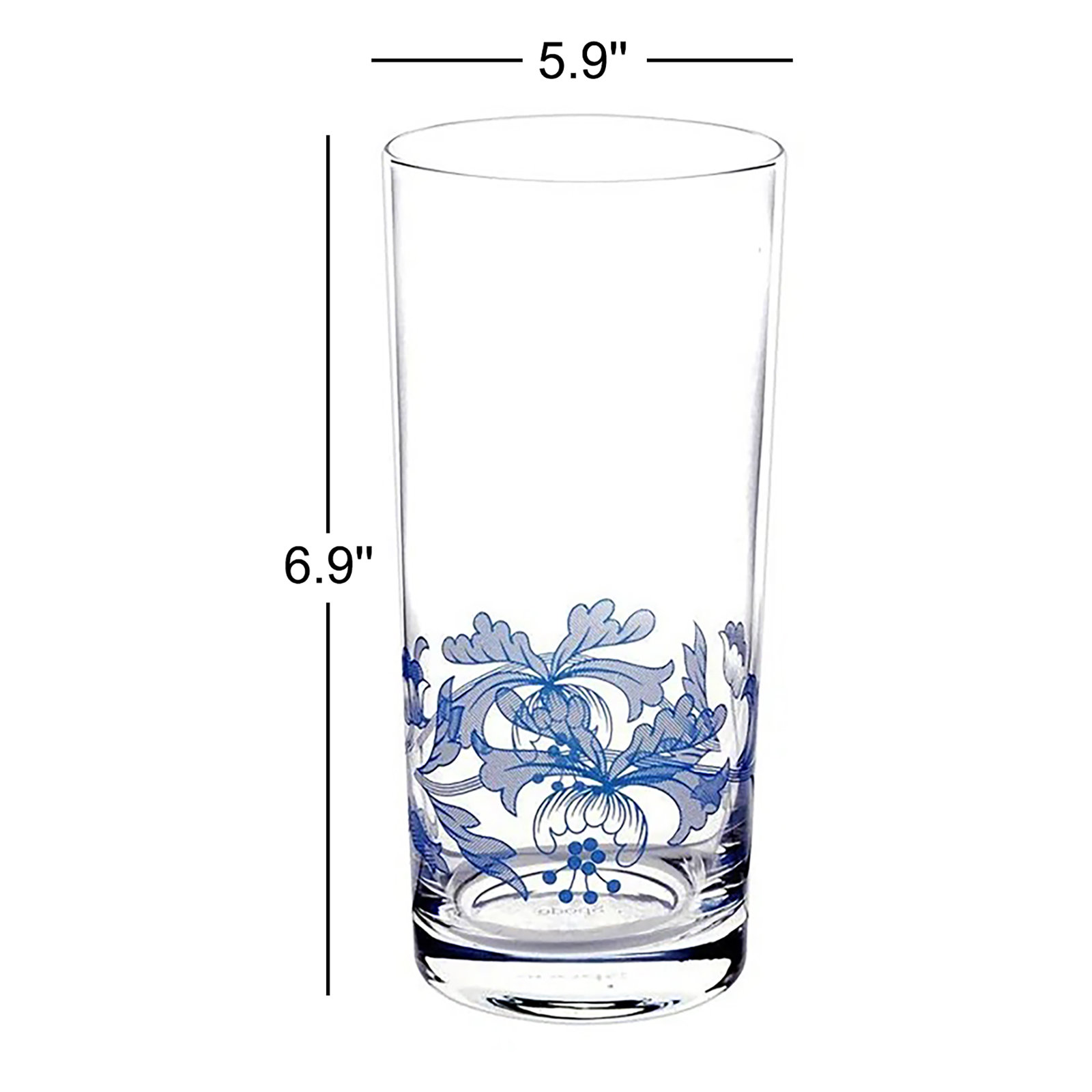 Spode Blue Italian Highball Glasses 15 Oz