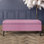 Paris Plain Ottoman Storage Bench - Plush Velvet Shoe Bench - Upholstered Footstool with Storage