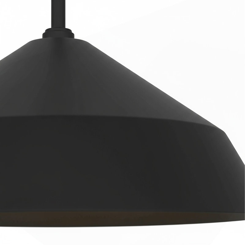 14" Diameter Integrated LED Black Pendant, 6.38" H x 14" W x 14" D
