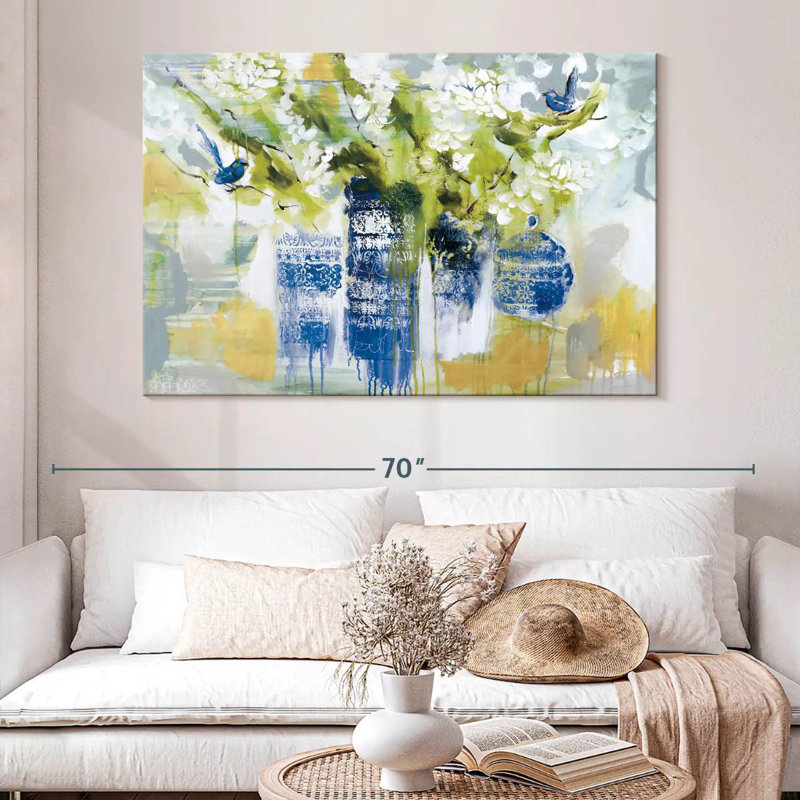 Avery Blue Wrens, 34" H x 51" W