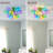 3-Light Colorful Glass Globe Ceiling Light, Modern Rainbow Bubble Flush Mount Chandelier with Gold Finish for Bedroom, Dining Room & Entryway