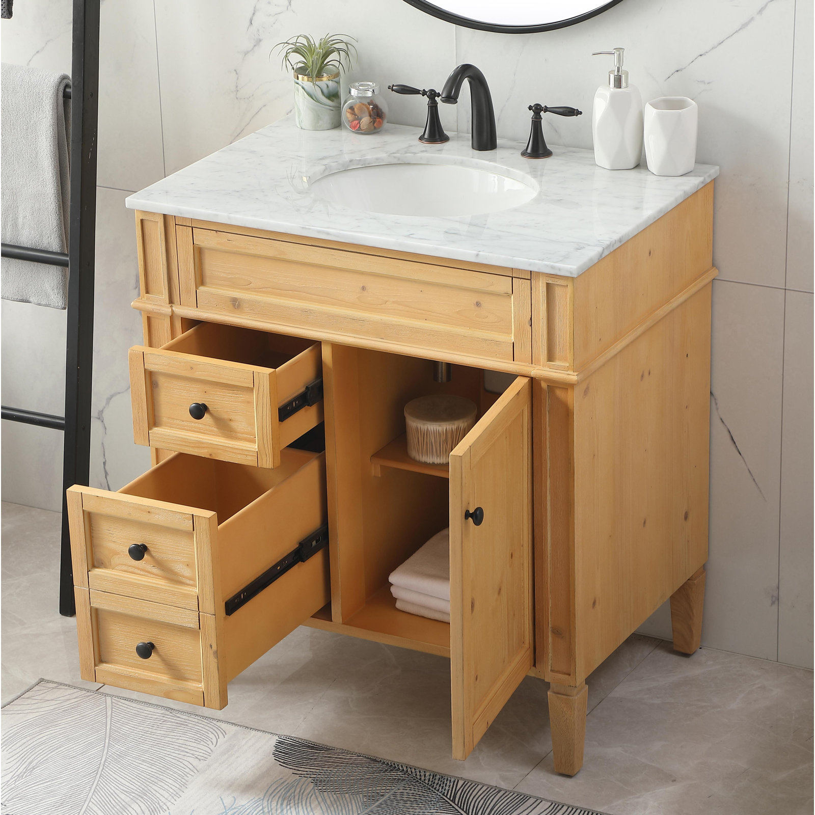 Rivers 32'' Single Bathroom Vanity, Natural