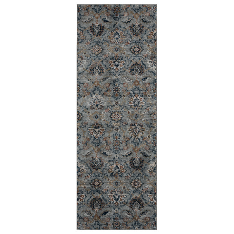 Tapis gris Bethsabee Century, Tapis de couloir 2 pi 7 po x 7 pi 2 po