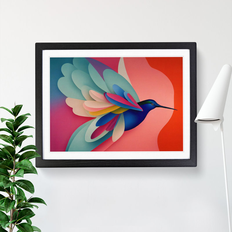 Special Abstract Hummingbird - Framed Print, Black, 25cm H x 34cm W x 2cm D
