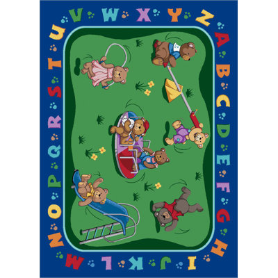 Educational Teddy Bear Playground Area Rug