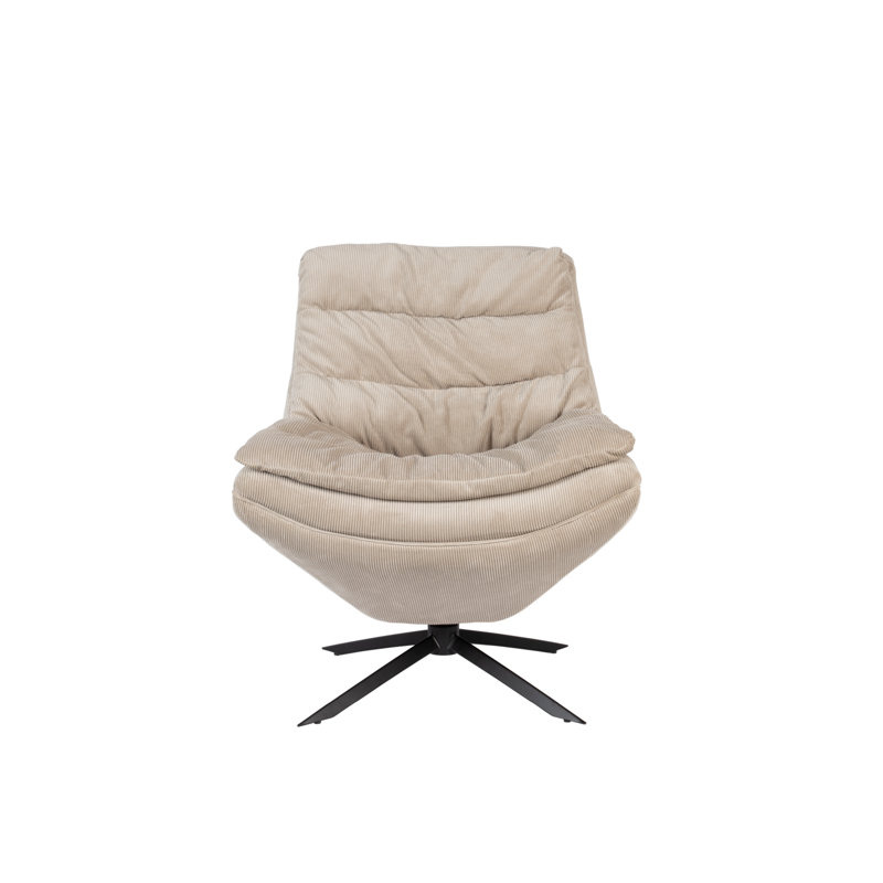 Vince Swivel Lounge Chair, Beige 100% Polyester