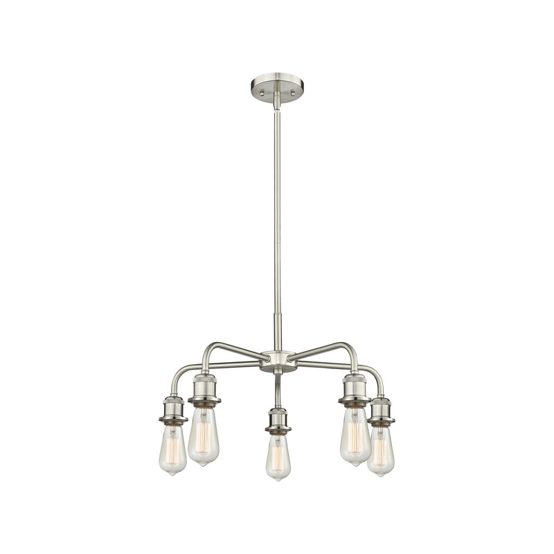 Lustre unique à 5 lumières Allare, Nickel satiné