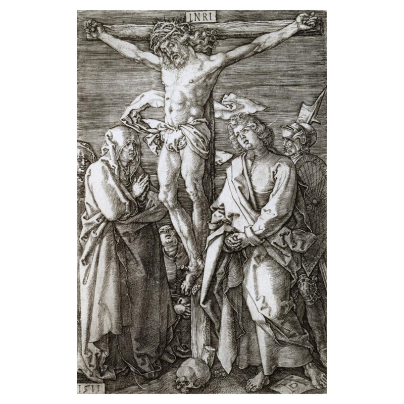 Crucifixion par Albrecht Dürer - Estampe numérique, H 40 po x l 32 po