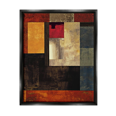 «Rich Red Geometric Squares», estampe numérique encadrée par Chris Donovan