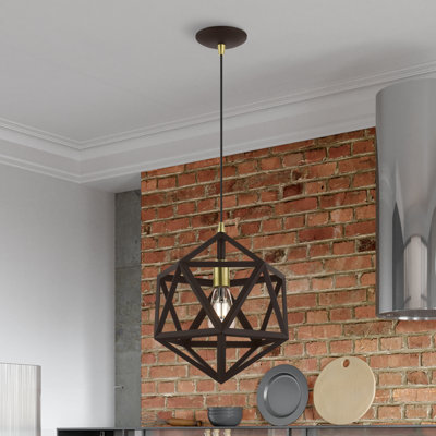 Luminaire suspendu géométrique unique à 1 lumière en forme de jagger de Valleyjos
