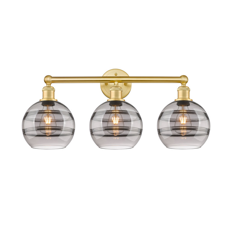 Bienes 3 - Light Dimmable Vanity Light, Satin Gold, Light Smoke