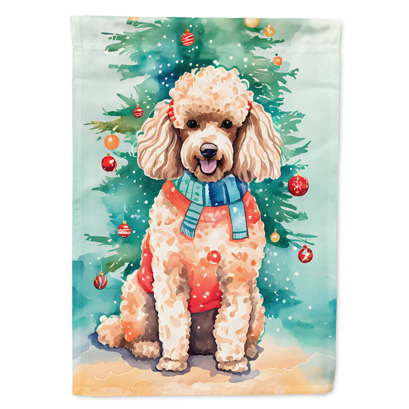 Drapeau de Noël caniche, H 15,5 po x l 11,25 po