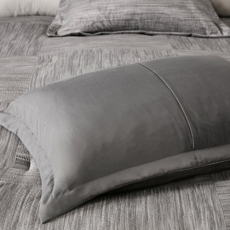 Édredon gris en microfibre 7 po, Gris, Grand édredon et 6 pièces supplémentaires