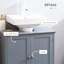 Armoire de salle de bain sous le lavabo avec 2 portes et tablette, meuble-lavabo à piédestal, gris