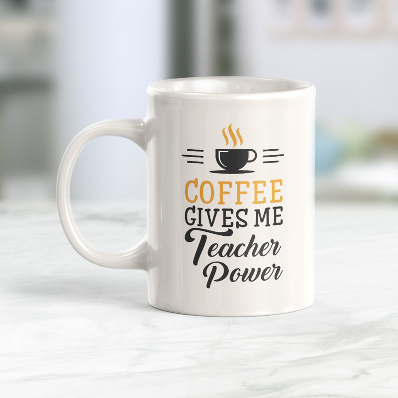 Tasse à café à café gives me Teacher Power, 11 oz, Plastique