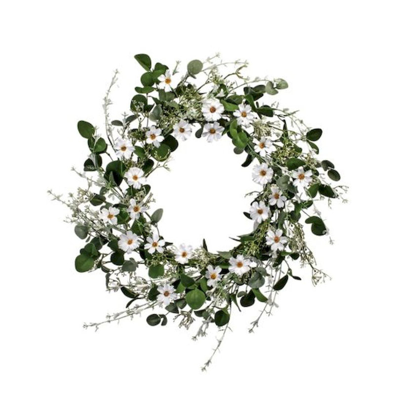 Faux Daisy Polyester 22'' Wreath