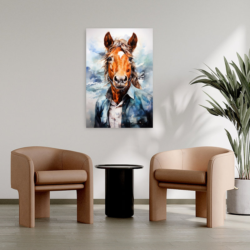 «Dapper Horse Portrait», art mural, 36" H x 24" W