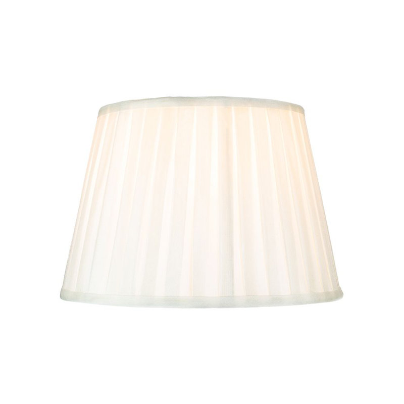 Traditional Classic Faux Silk Pleated Inner Lined Lamp Shade, Cream, 19 x 25cm