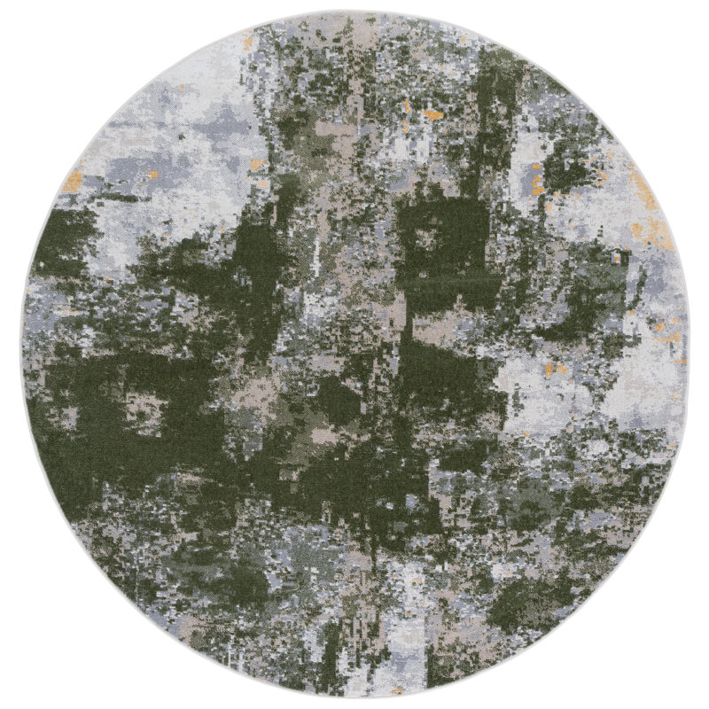 Tapis abstrait lavable à la machine Bayside 128 Performance, Rond 6 pi 7 po