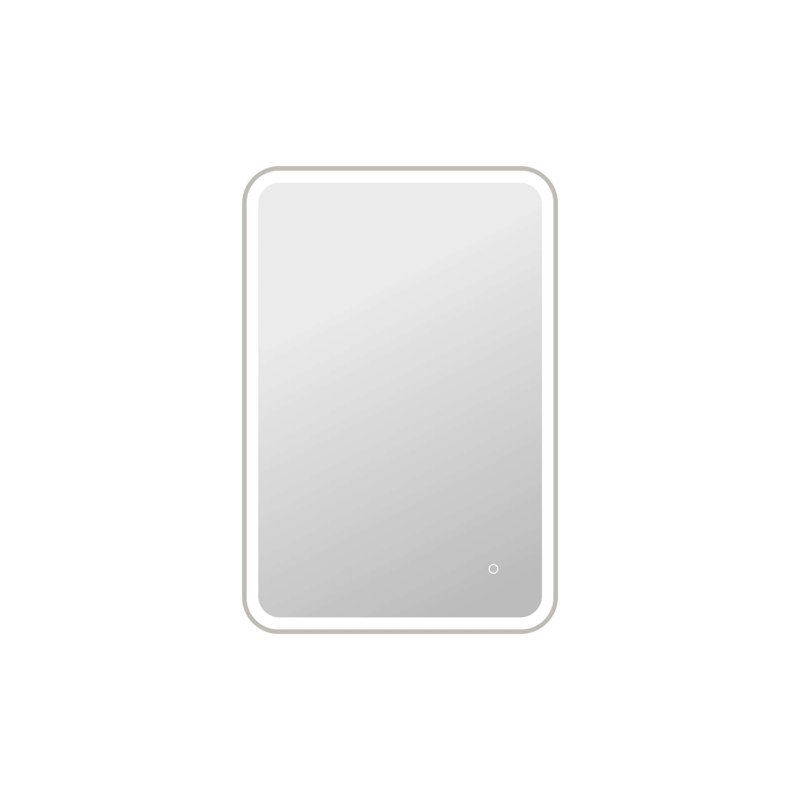 40 Inch Rectangle LED Front and Backlit Wall Mirror in Silver, Silver, 40" x 27"