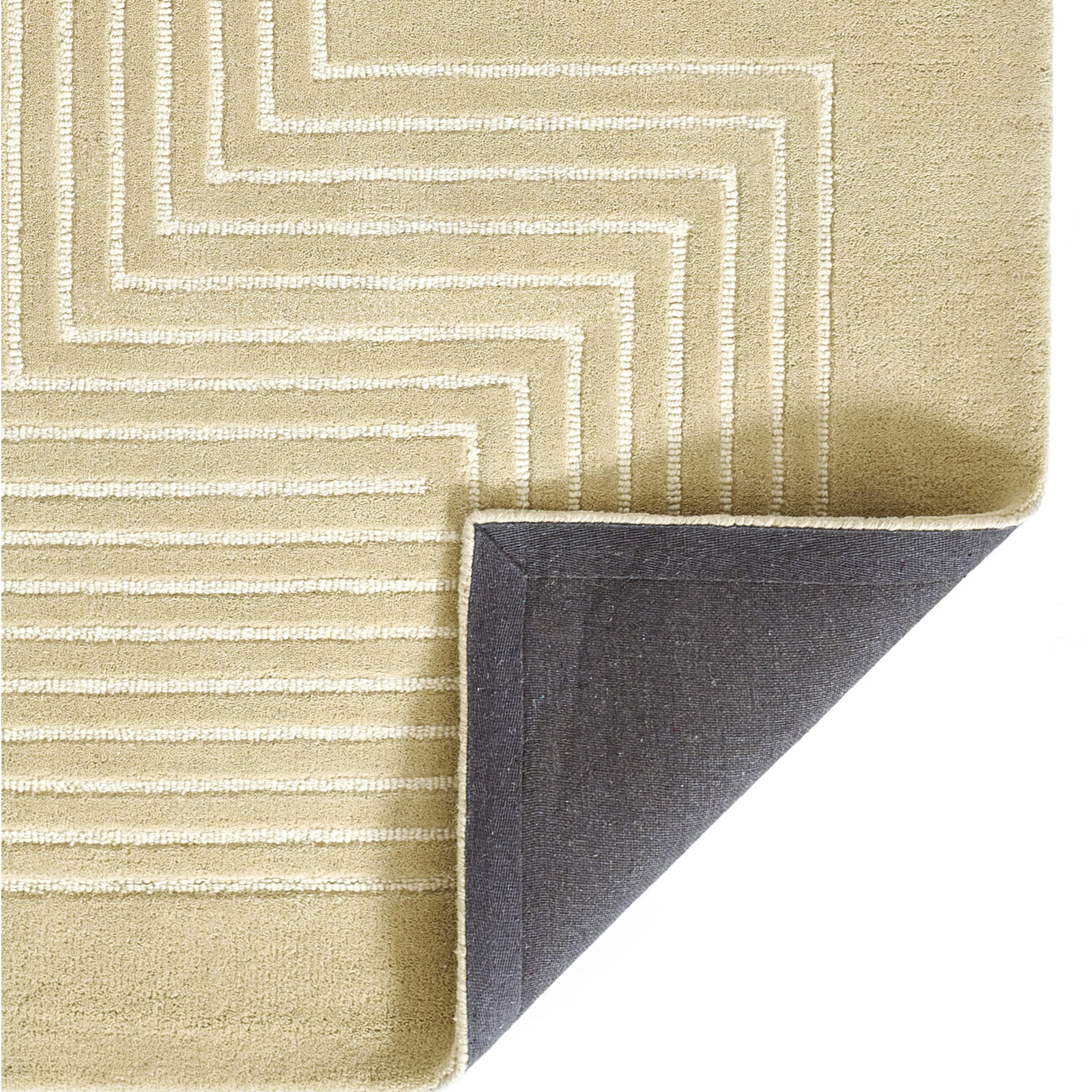 Orlie Hand Tufted Wool Brown Rug, Rectangle 9' x 12', Beige