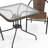 Amlie 28'' Square Glass Metal Table with Rattan Edging and 2 Rattan Stack Chairs-248300041