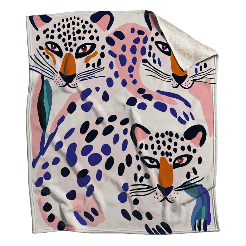 Abstract Leopards Illustration Blankets, 50in W x 60in H