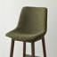 Tabouret de bar de cuisine en bois massif à dossier bas 28 po Arseniy-734005008