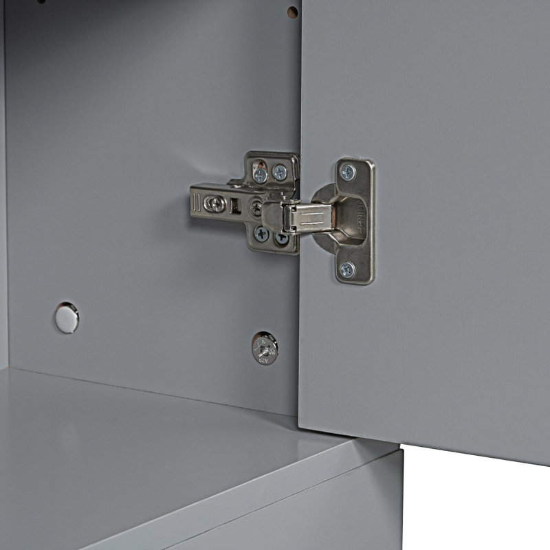 Armoire de rangement pour salle de bain avec tablettes réglables, Gris