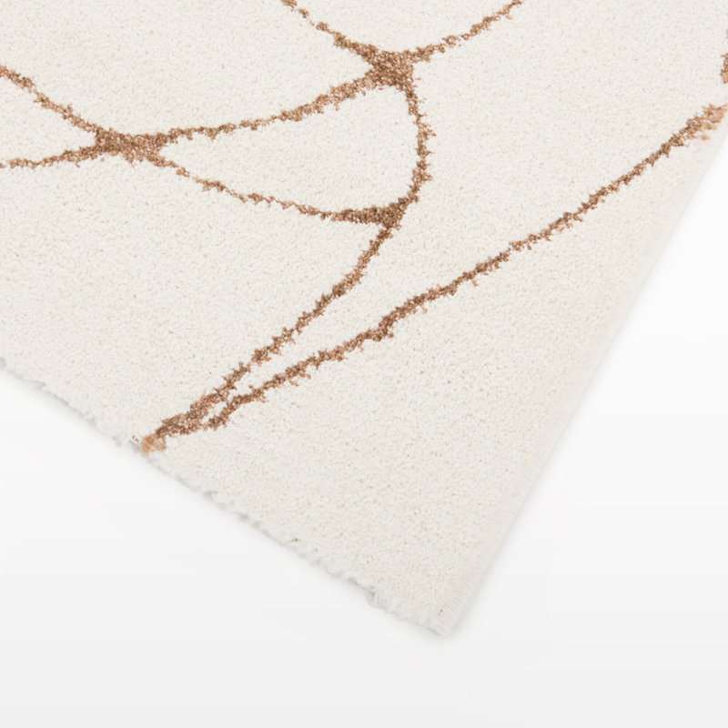 Bathanti Cream/Beige Organic Abstract Area Rug, Rectangle 5'3" x 7'