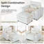 Moderne 52 po Fauteuil d'appoint modulaire en chenille 2 pièces à accoudoirs carrés avec repose-pieds et coussin-2000864180