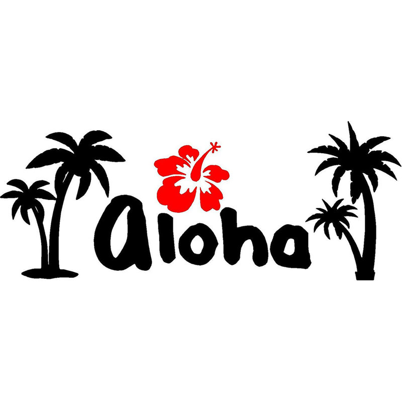 Décalcomanie murale fleur aloha hibiscus, H 9 po x l 22 po x P 0,01 po