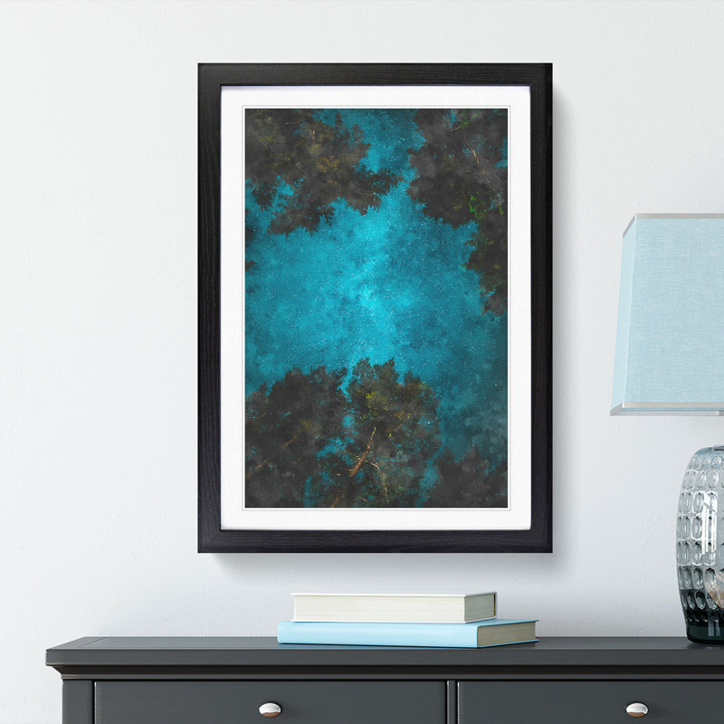Forest Stars in Germany - Picture Frame Painting Print, 33cm H x 24cm W x 2cm D, Black Framed