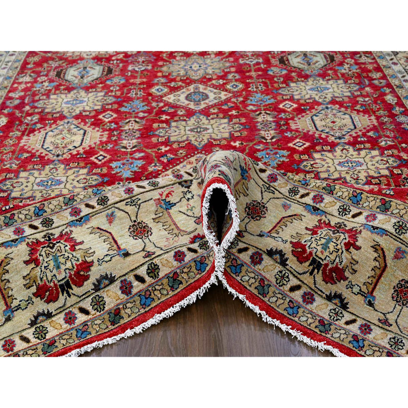 Tapis oriental en laine pure noué à la main 9 pi x 12 pi Karajeh 472966EC9EBA4AB2B5272FC5419DE645