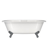 Cheshire 68-5/8" x 31-3/8" Freestanding Soaking Bathtub in Volcanic Limestone with Overflow Hole